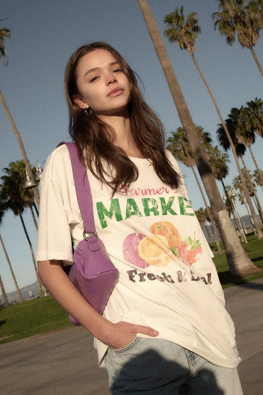 Farmer's Market Fruit Oversized Graphic Tee sold by Bella Chic product image thumbnail 4