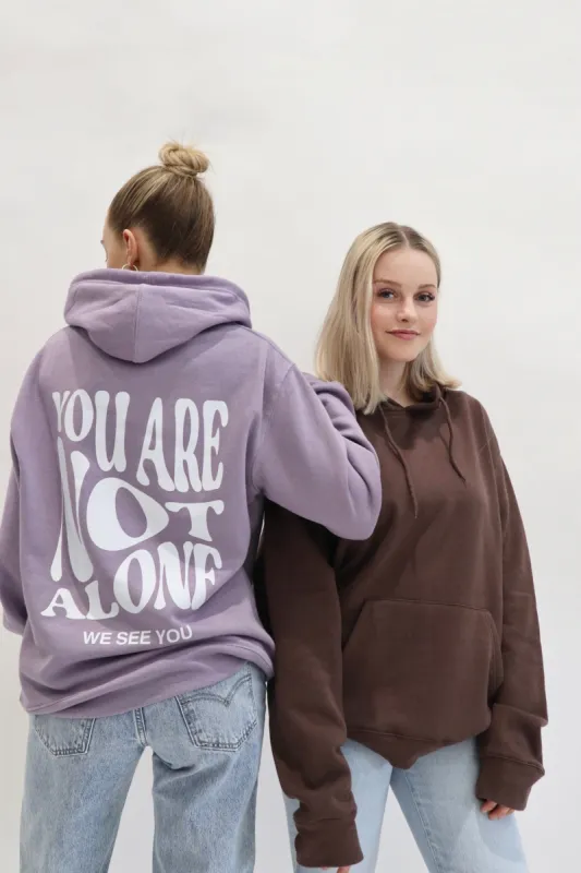 'YOU ARE NOT ALONE' Hoodie | Invisible Mental Health | Faded Violet sold by Bella Chic