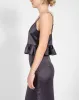 Satin Maxi Slip Skirt | Charcoal sold by Bella Chic