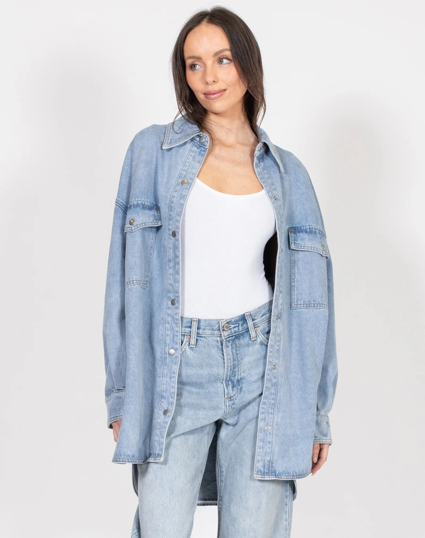 Shania Denim Jacket | Light Blue Denim sold by Bella Chic product image thumbnail 2