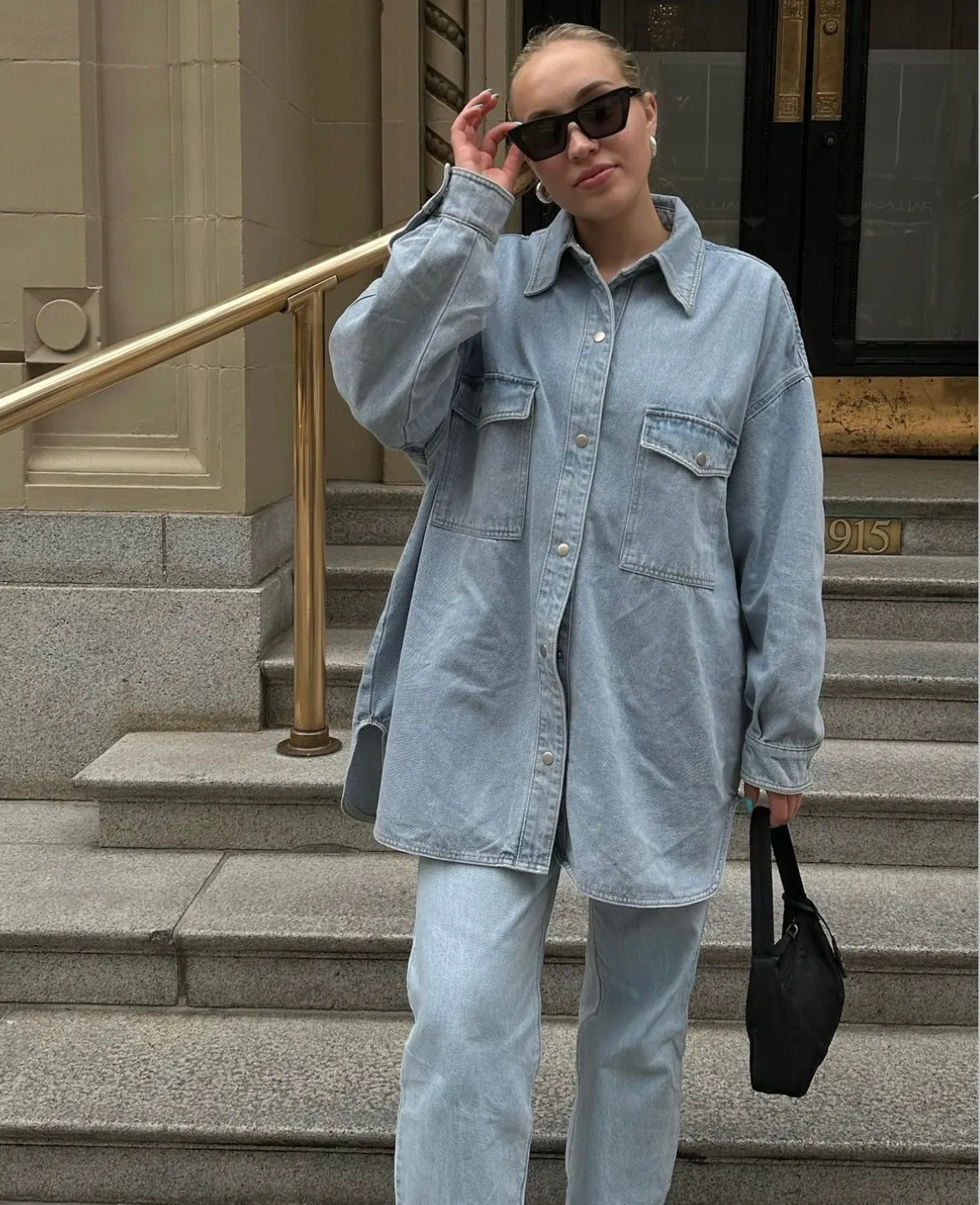 Shania Denim Jacket | Light Blue Denim sold by Bella Chic