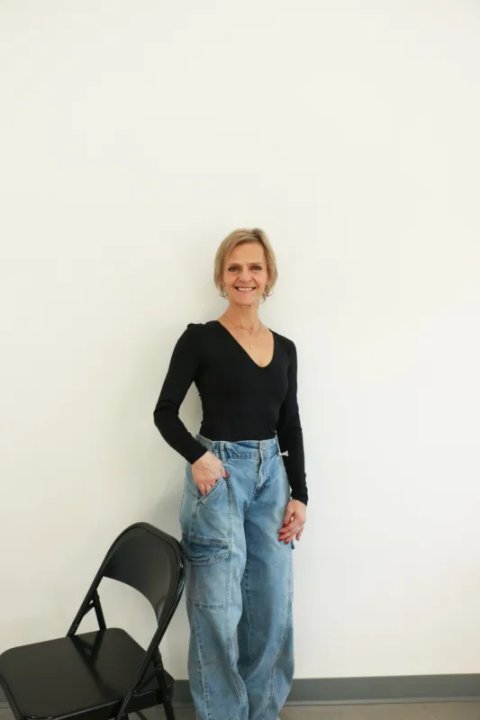 Valentina Deep V Long Sleeve Bodysuit | Black made by RD Style