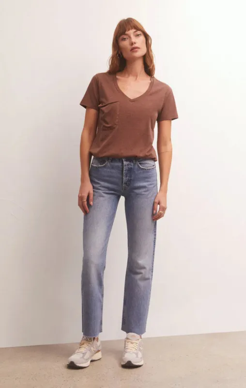 The Pocket Tee | Dark Rosewood sold by Bella Chic