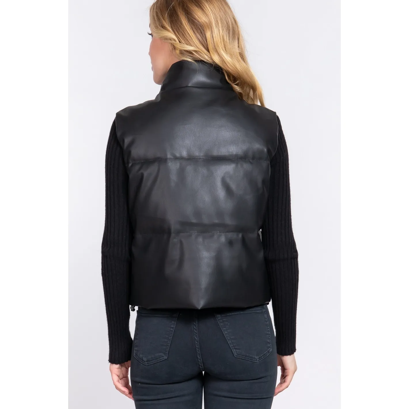 Puffer Vest | Faux Leather sold by Bella Chic product image thumbnail 3