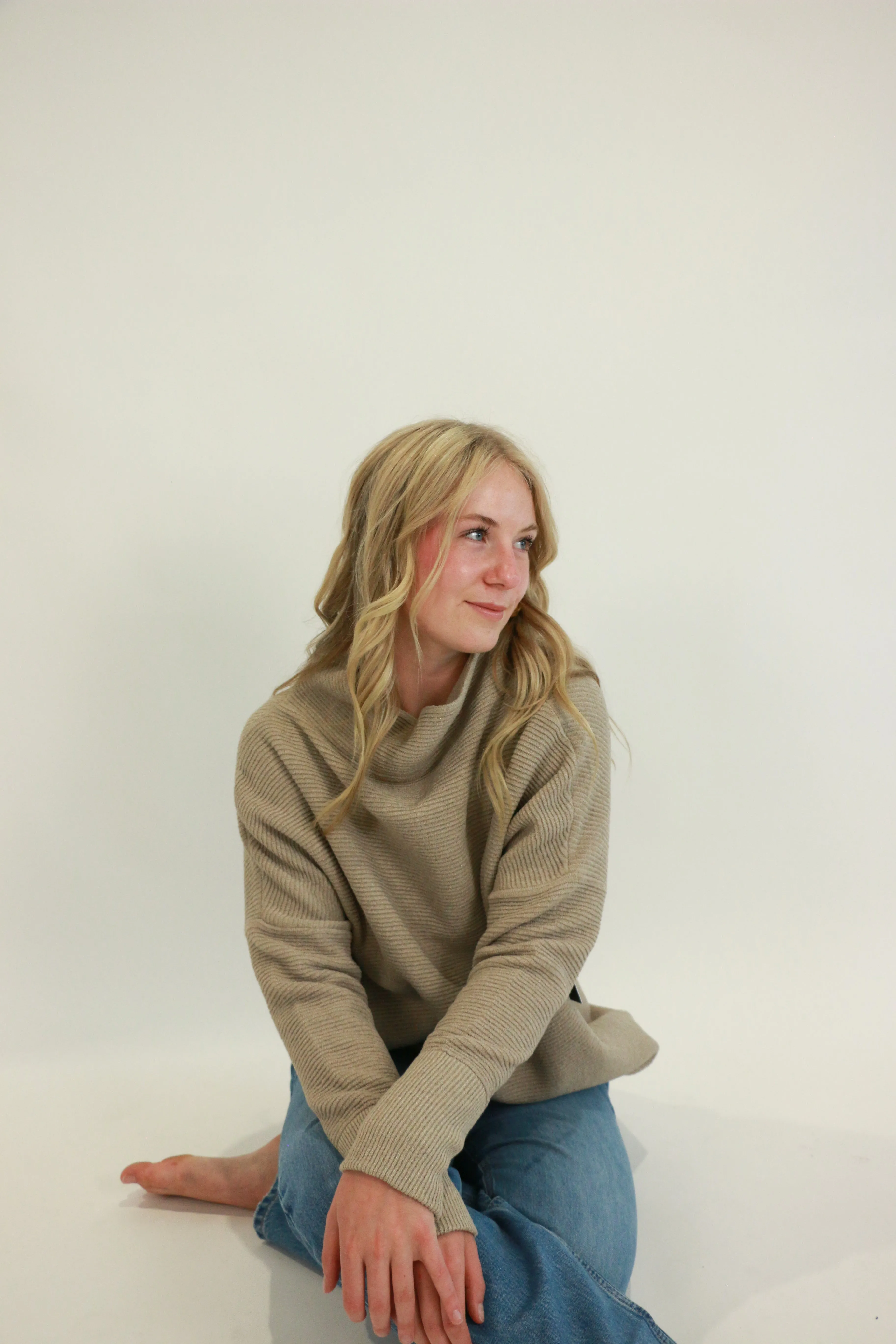 Nancy Ottoman Mockneck | Cuban Sand sold by Bella Chic product image thumbnail 3