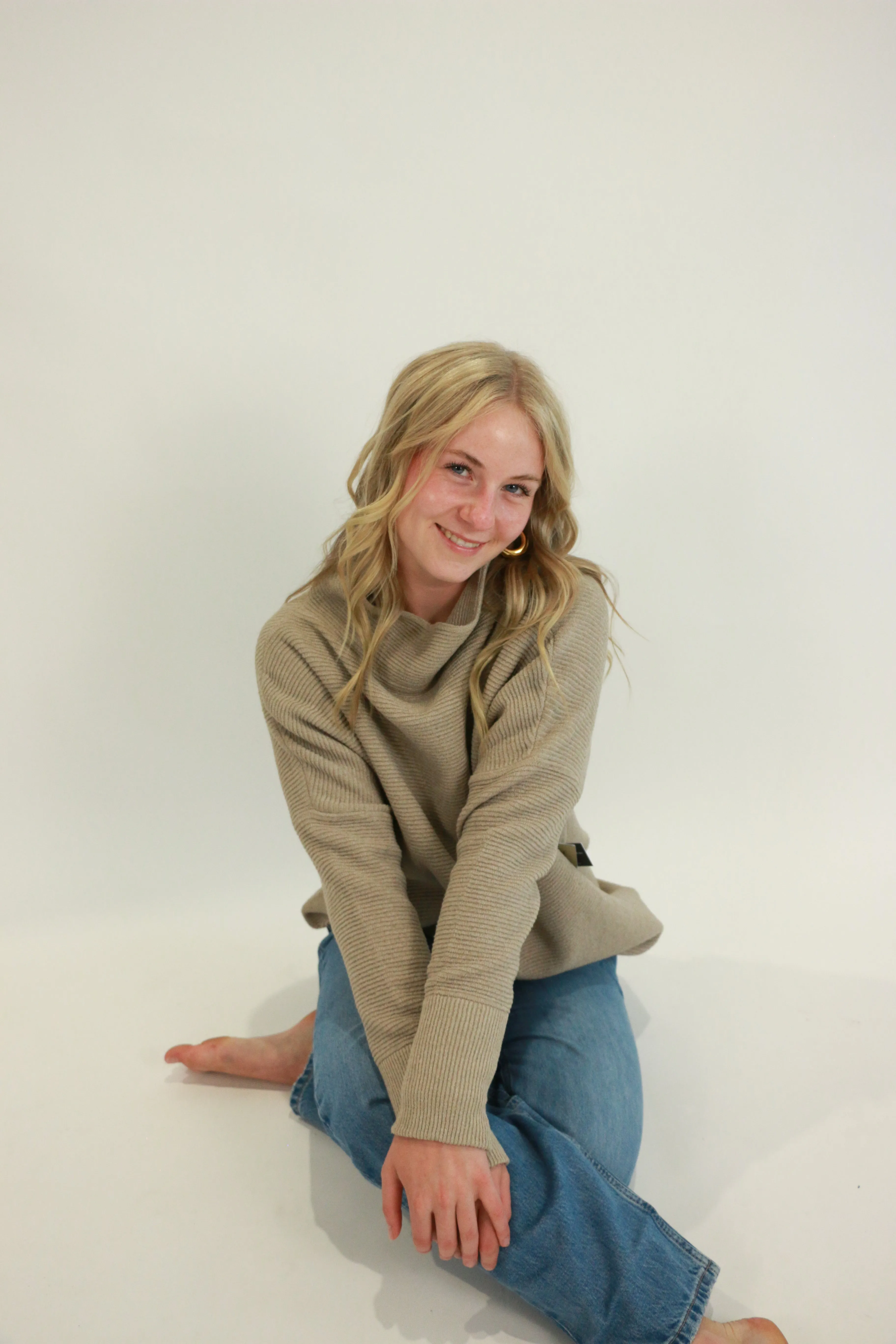 Nancy Ottoman Mockneck | Cuban Sand sold by Bella Chic