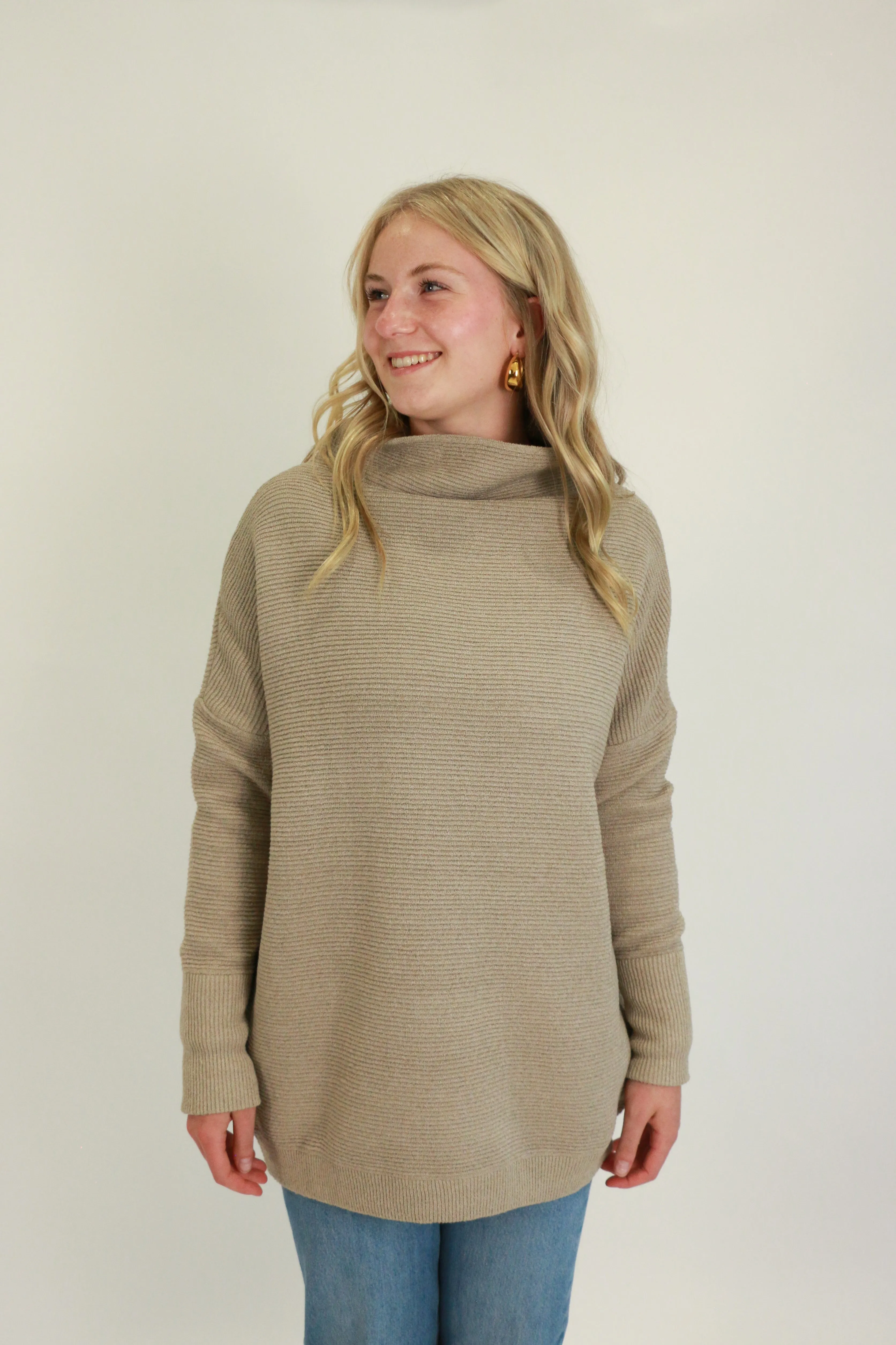 Nancy Ottoman Mockneck | Cuban Sand sold by Bella Chic product image thumbnail 2