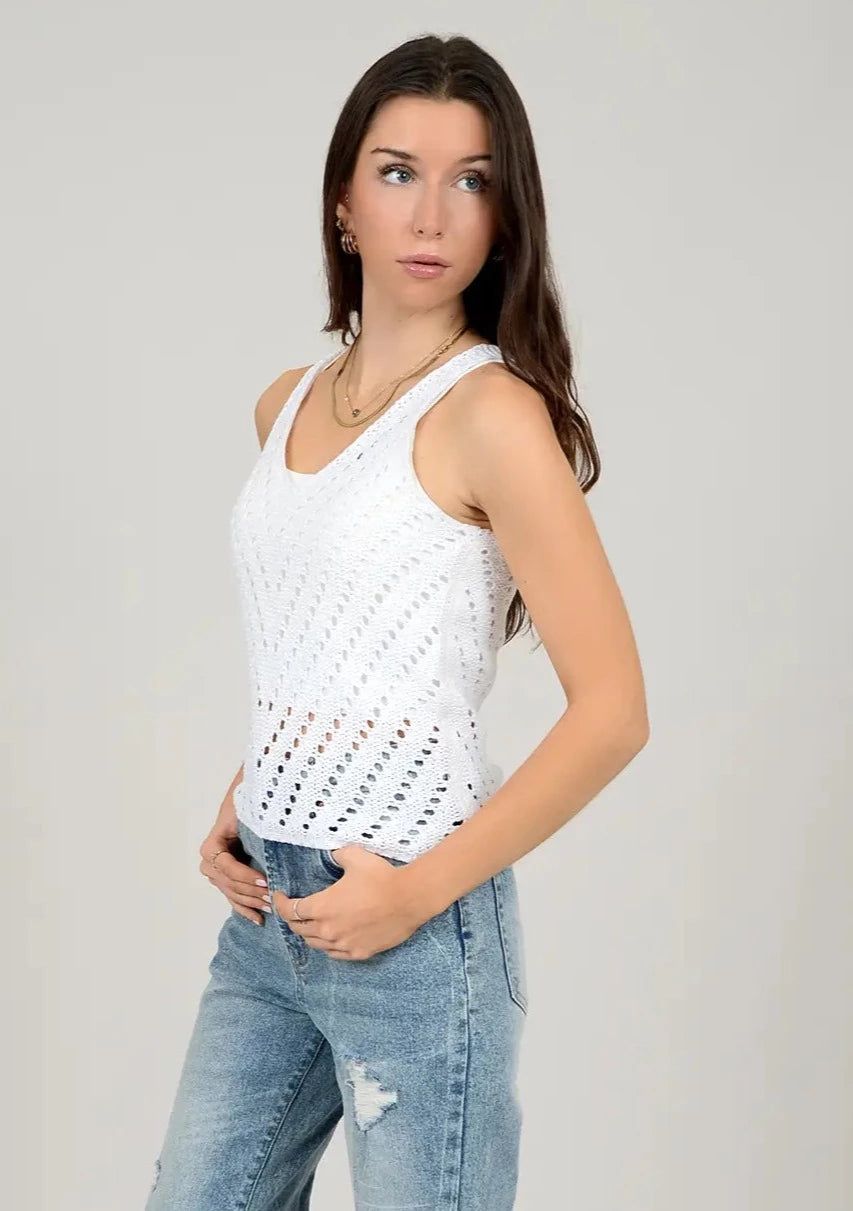 Talia Tank Top | White sold by Bella Chic product image thumbnail 3
