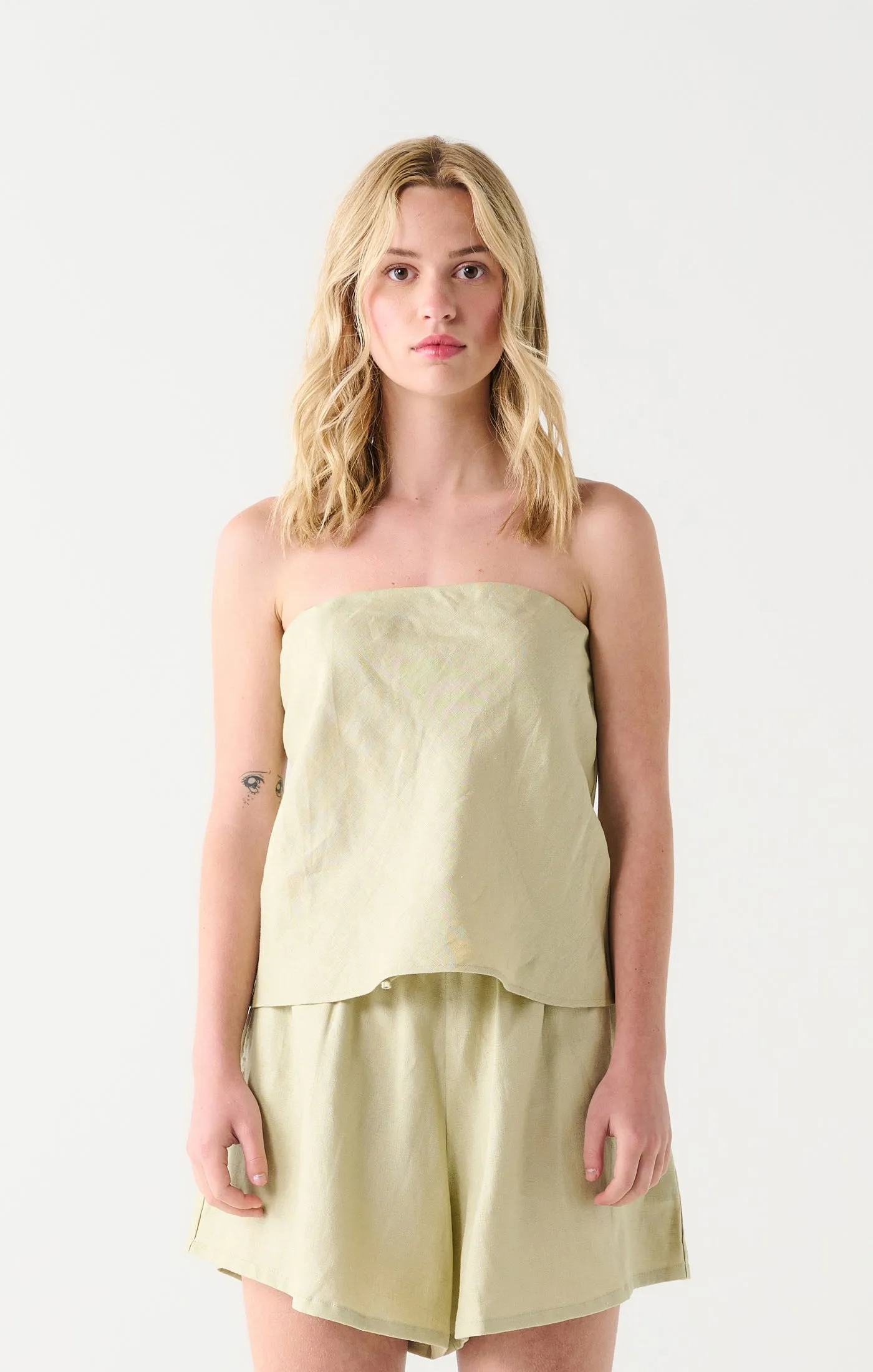 Strapless Top | Soft Sage sold by Bella Chic