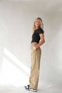 Baggy Trouser | Khaki sold by Bella Chic