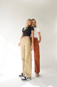 Baggy Trouser | Khaki sold by Bella Chic