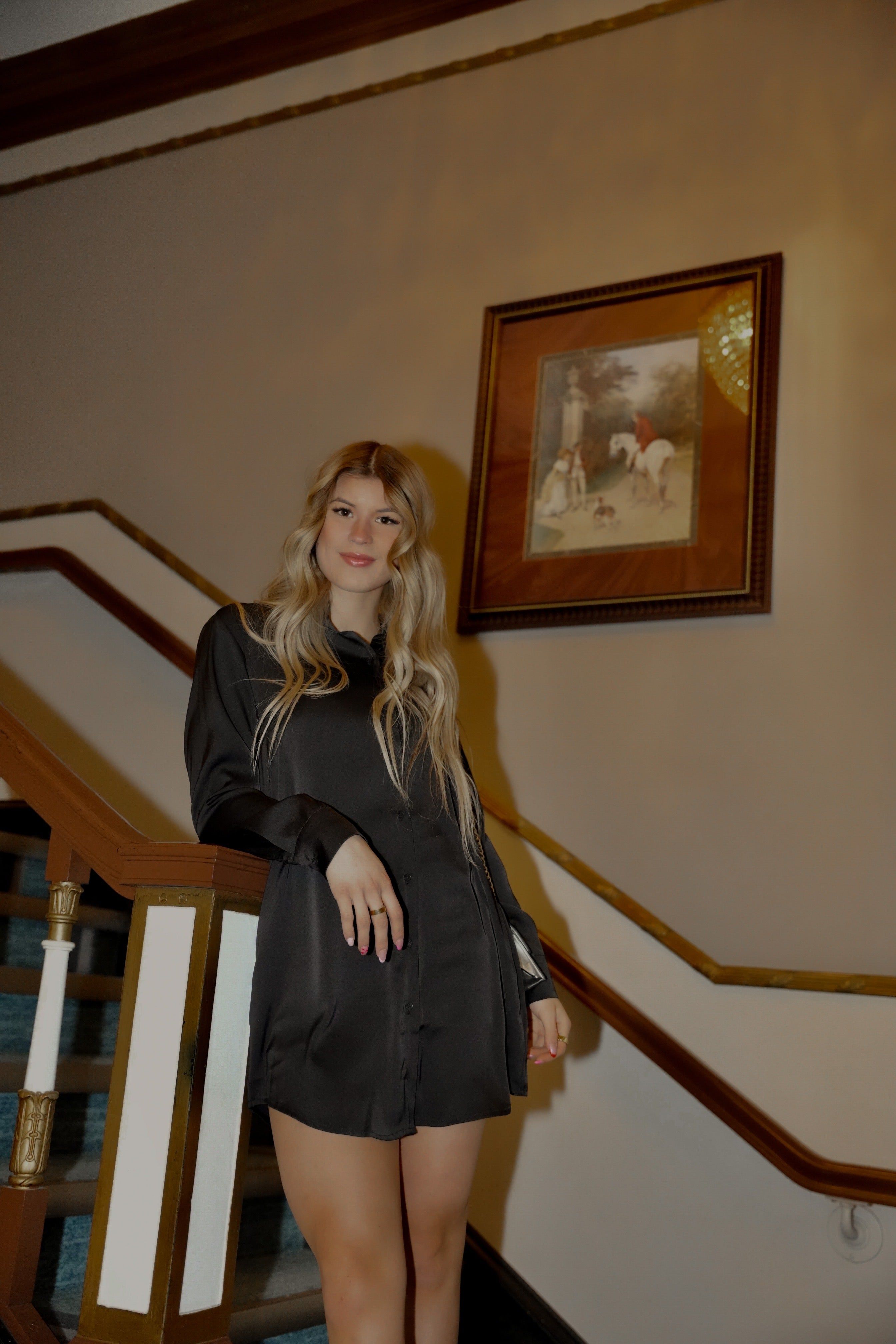 Penelope Satin Shirt Dress | Black sold by Bella Chic product image thumbnail 3