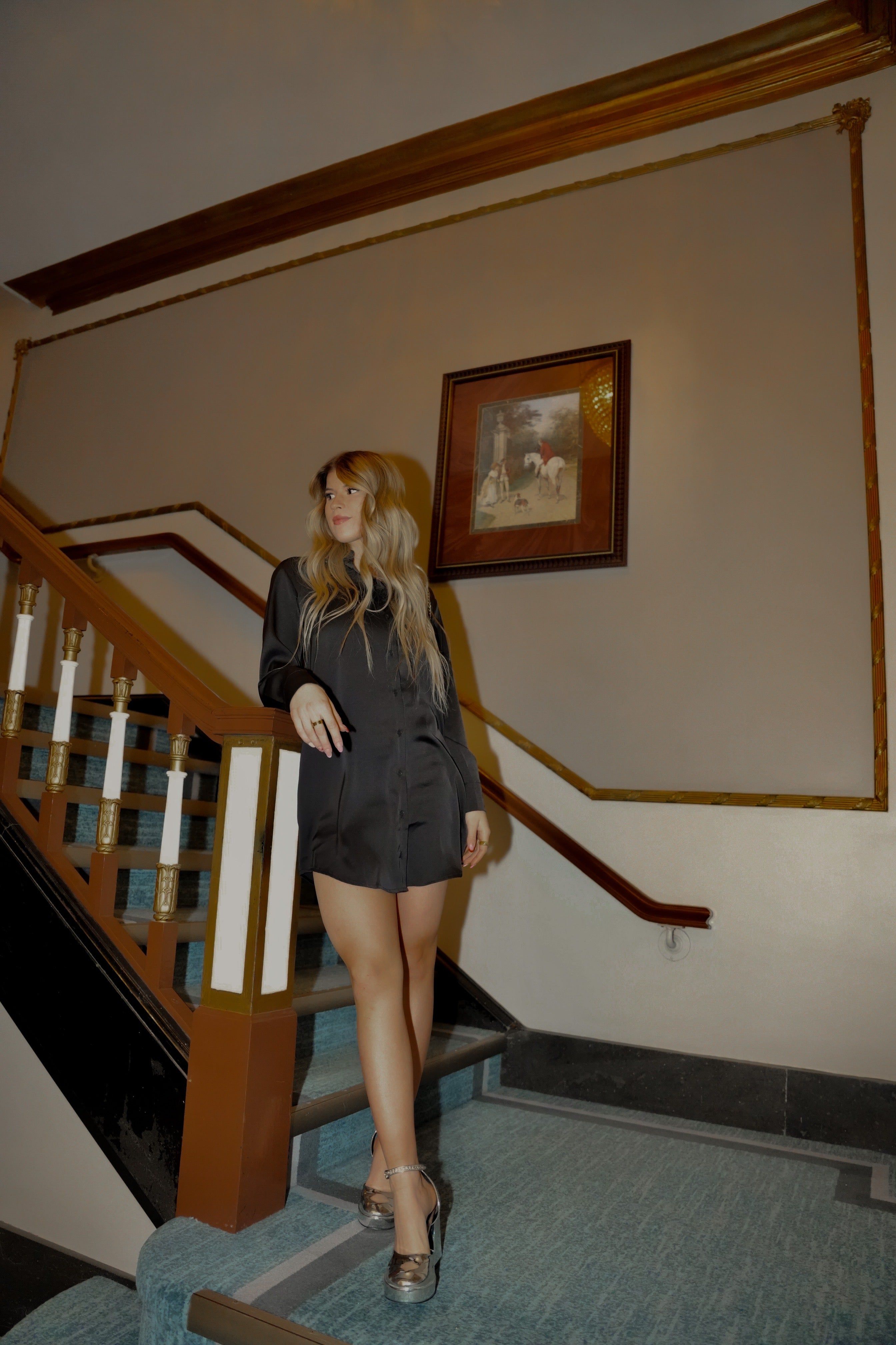 Penelope Satin Shirt Dress | Black sold by Bella Chic product image thumbnail 4