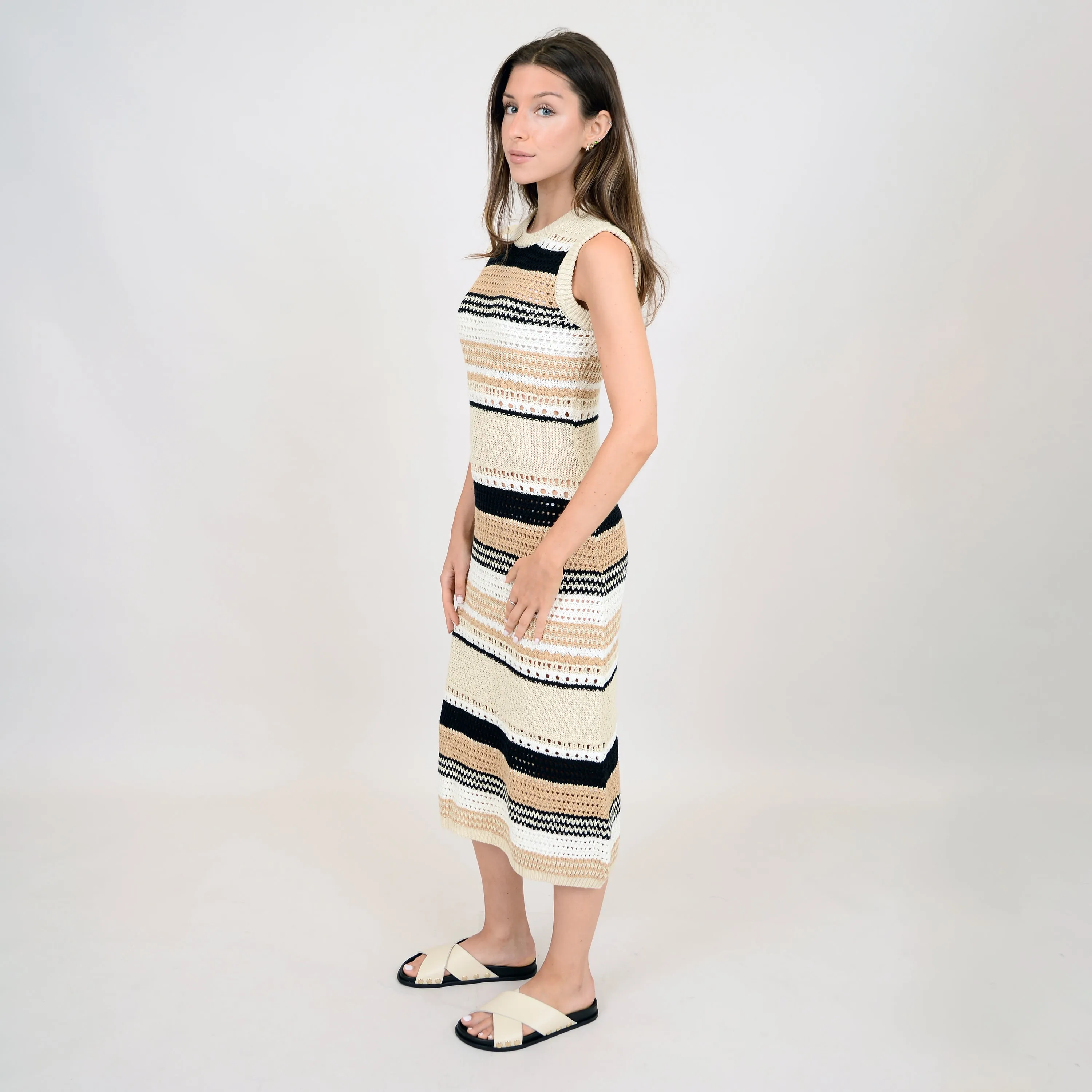 Dixie Sleeveless Crew Neck Dress | White Beach sold by Bella Chic product image thumbnail 2