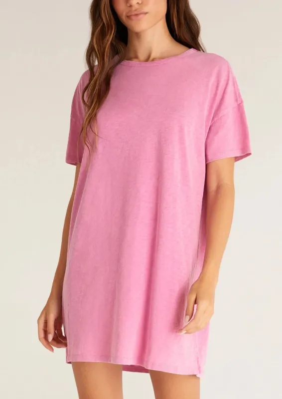 The Relaxed T-Shirt Dress | Orchid Pink sold by Bella Chic