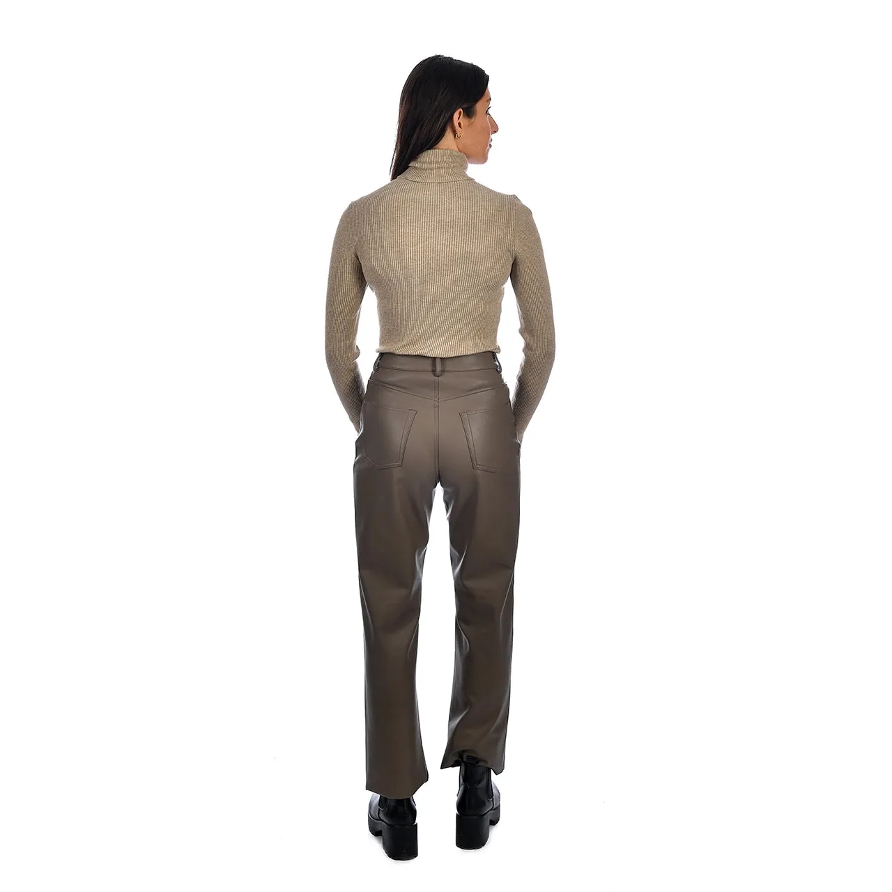 Polly Rib Turtleneck Sweater | Dune Mel sold by Bella Chic product image thumbnail 3