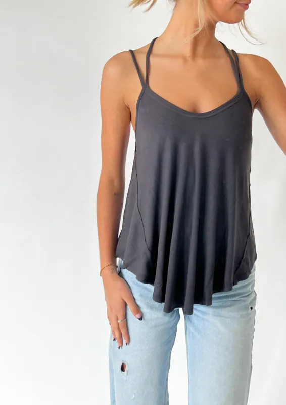 Rock Your World Tank | Washed Black sold by Bella Chic