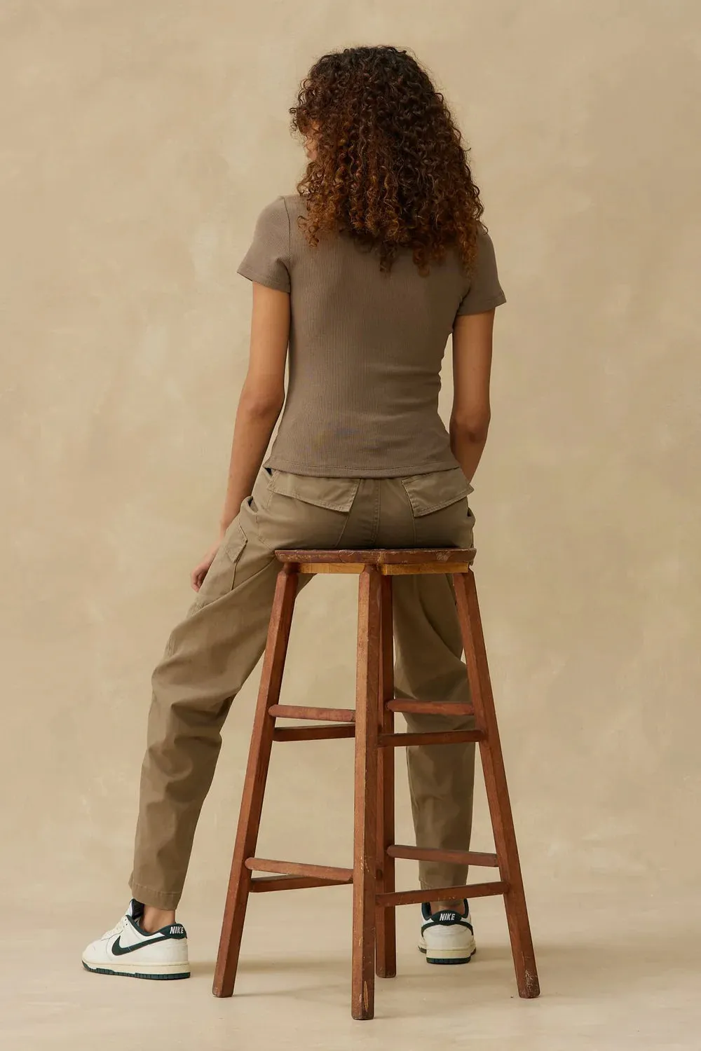 Plush Rib Tee | Army sold by Bella Chic product image thumbnail 2