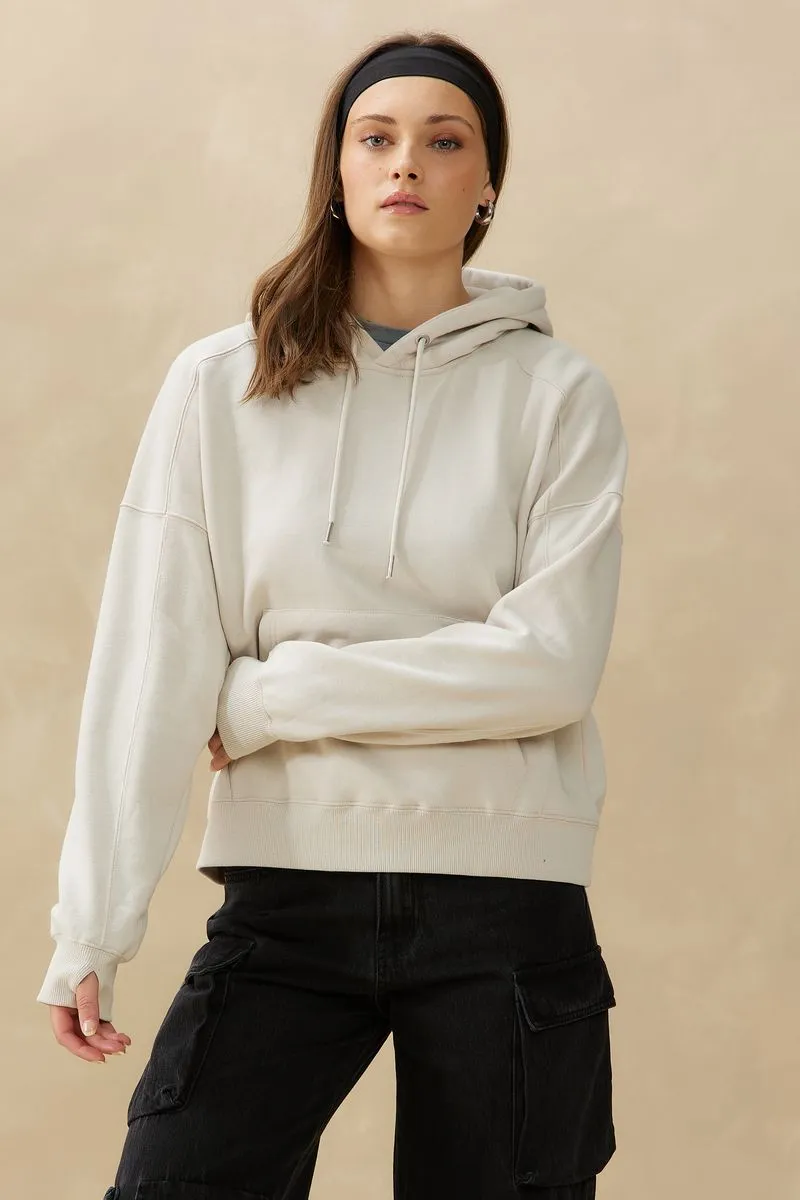 Contour Line Perfect Hoodie | Cream sold by Bella Chic
