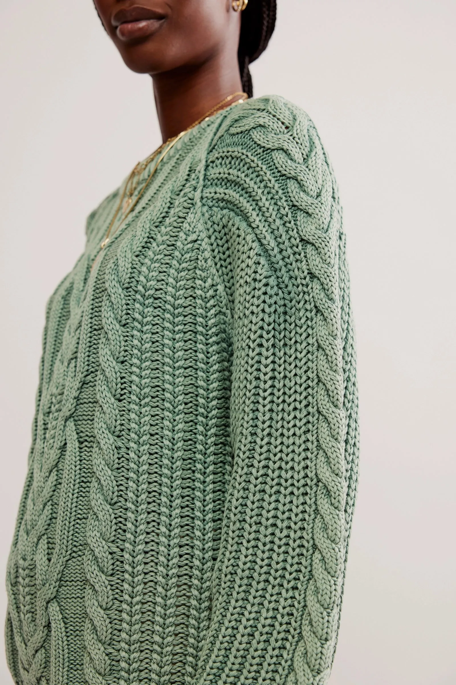 Frankie Cable Sweater | Sea Spray sold by Bella Chic product image thumbnail 3