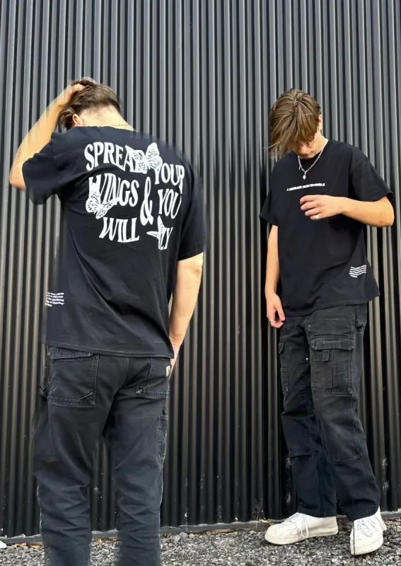 Spread Your Wings Tee | Invisible Mental Health | Faded Violet, Black & White sold by Bella Chic