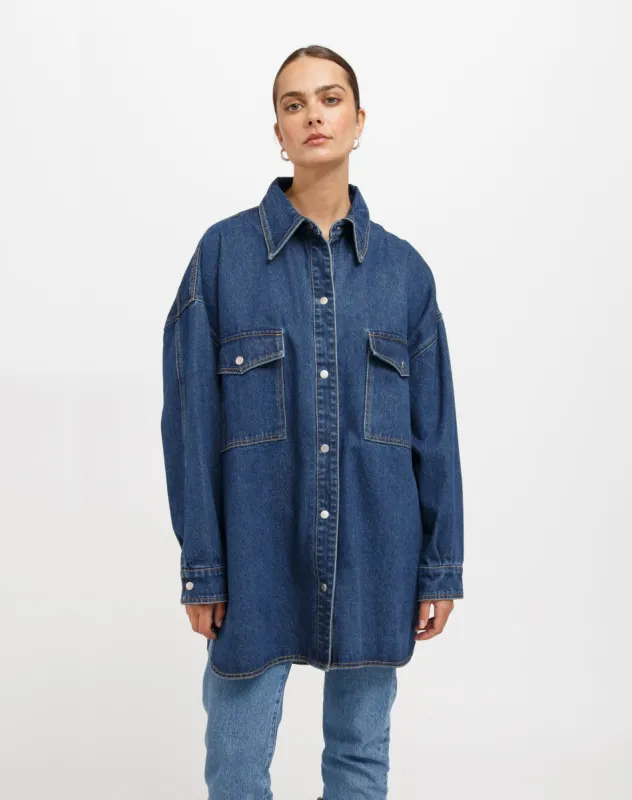 Shania Denim Jacket | Indigo Denim sold by Bella Chic