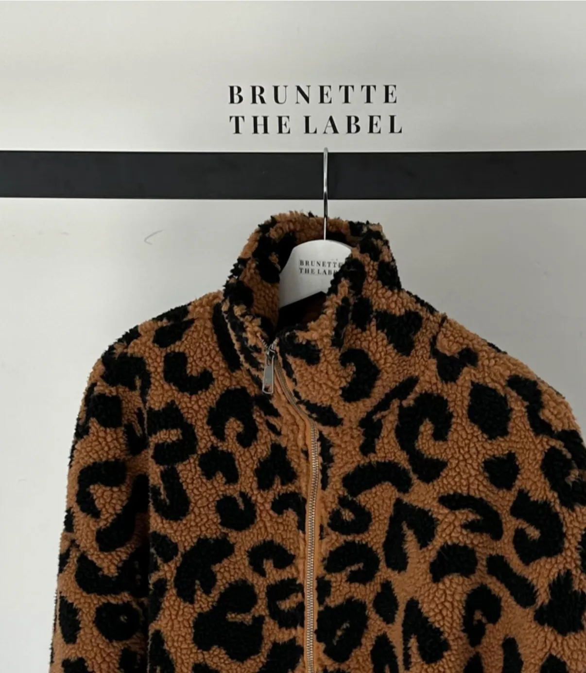 Leopard Sherpa Zip Jacket | Brown Leopard sold by Bella Chic product image thumbnail 4