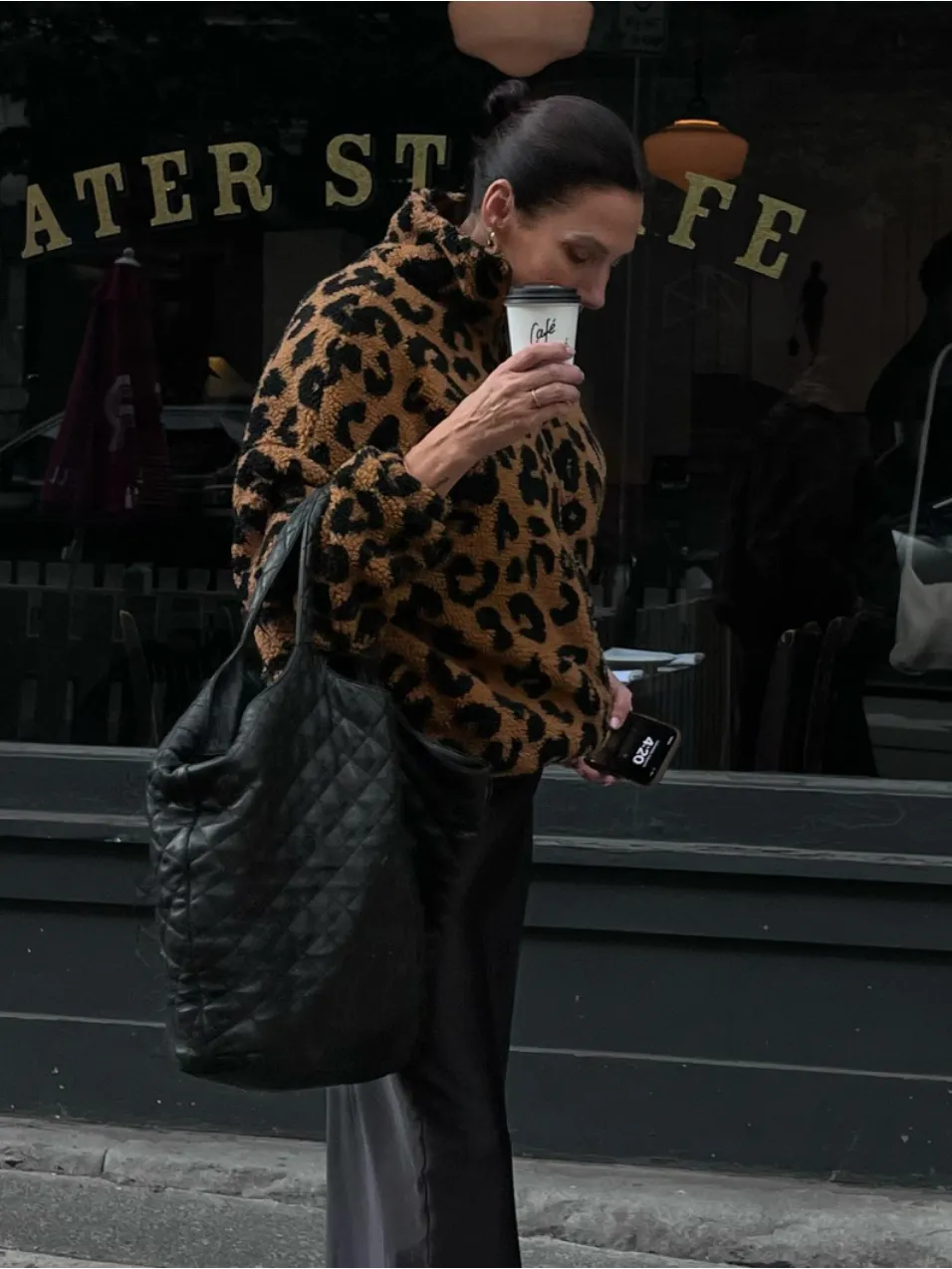 Leopard Sherpa Zip Jacket | Brown Leopard sold by Bella Chic