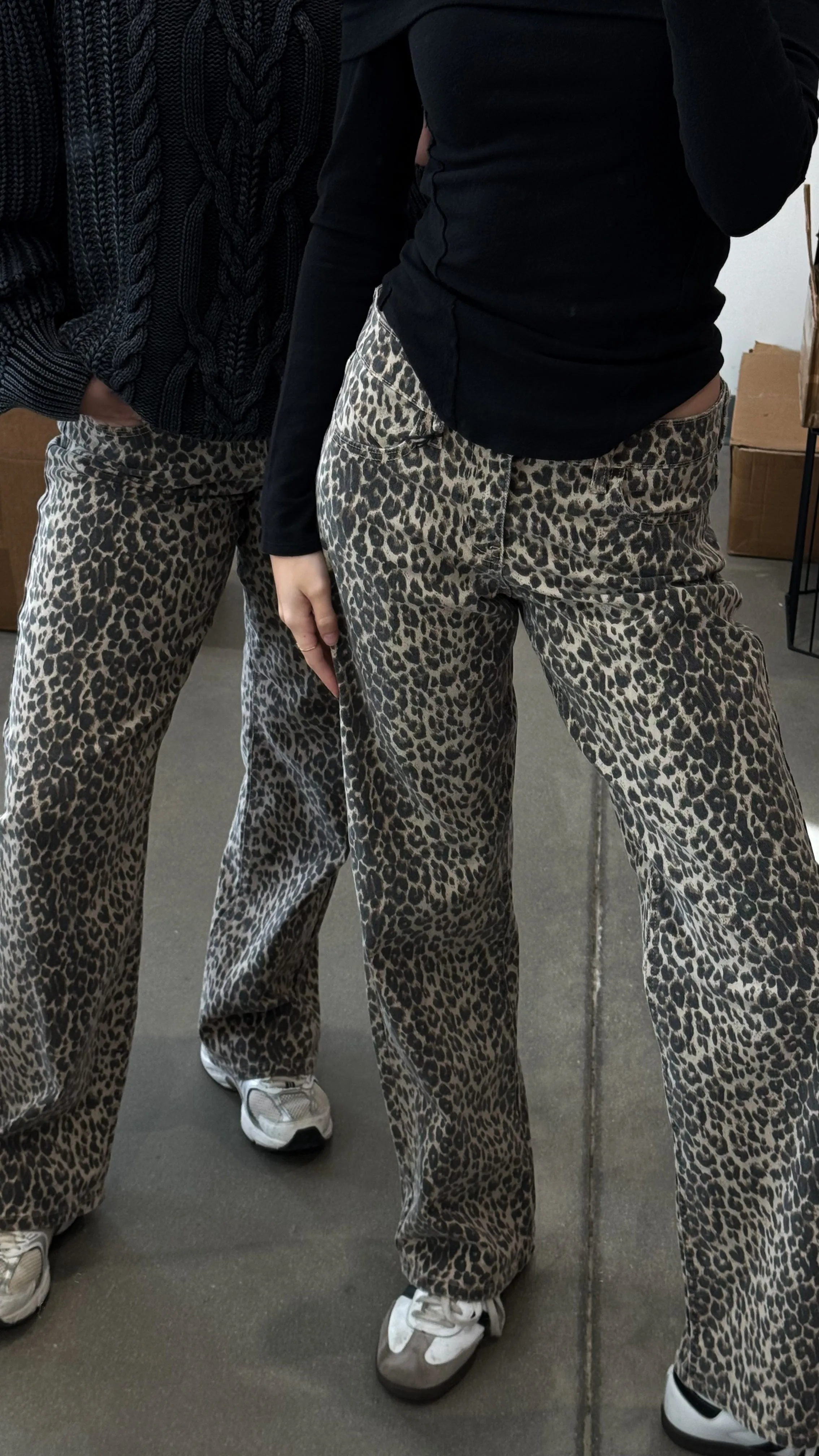 Low Rise Straight Leg Pant | Leopard sold by Bella Chic