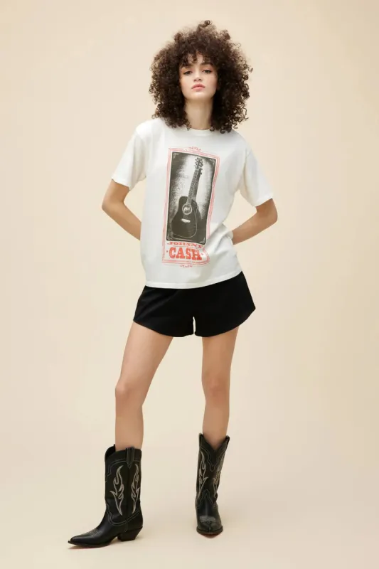 Johnny Cash Guitar Weekend Tee | Vintage White sold by Bella Chic