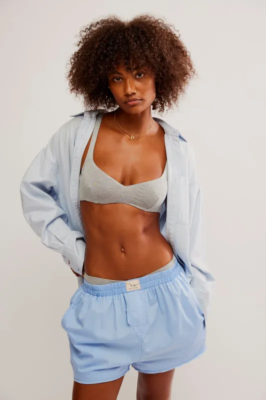 Day To Day Solid Boxer | Placid Blue sold by Bella Chic