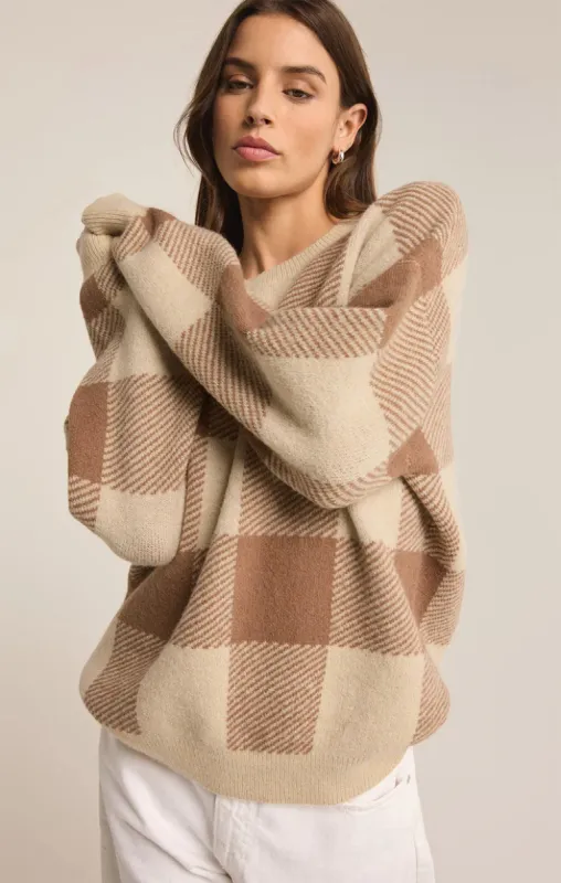 Check You Later Plaid Sweater | Campfire sold by Bella Chic
