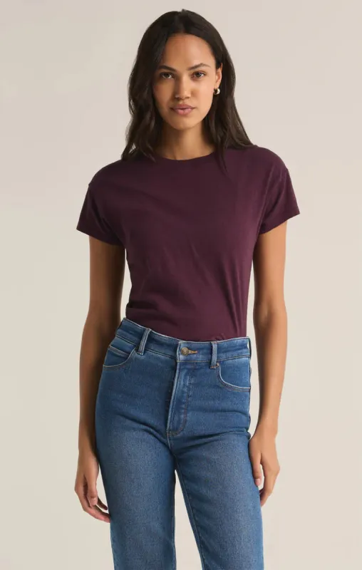 Modern Slub Tee | Berry Wine sold by Bella Chic