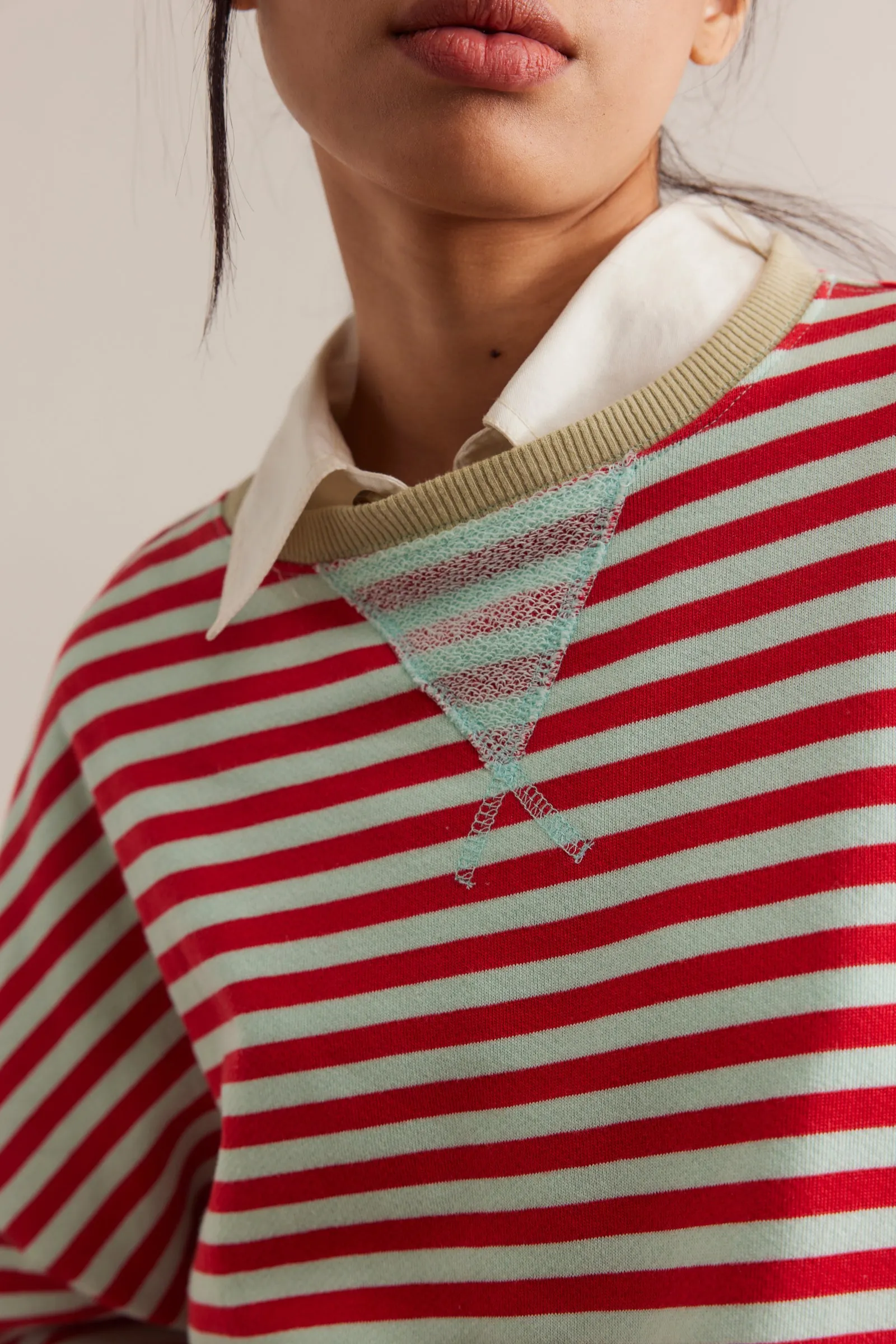 Classic Striped Crew | Cherry Combo sold by Bella Chic product image thumbnail 2
