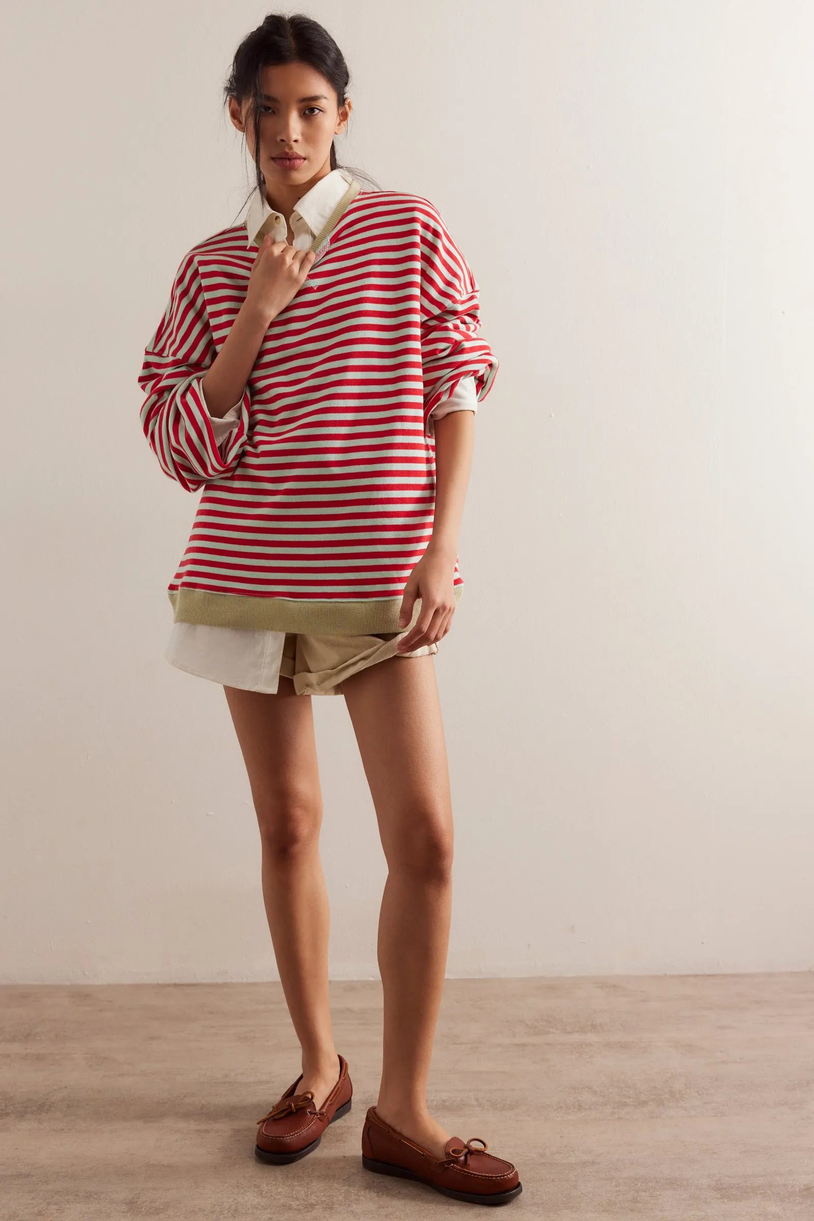 Classic Striped Crew | Cherry Combo sold by Bella Chic product image thumbnail 4