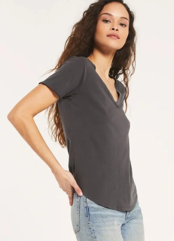 Organic Cotton V-Neck Tee sold by Bella Chic