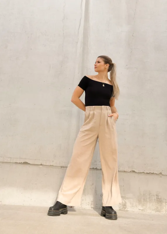 Farah Pant | Warm Sand sold by Bella Chic