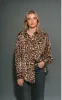 Bianca Satin Button Up Shirt | Leopard sold by Bella Chic