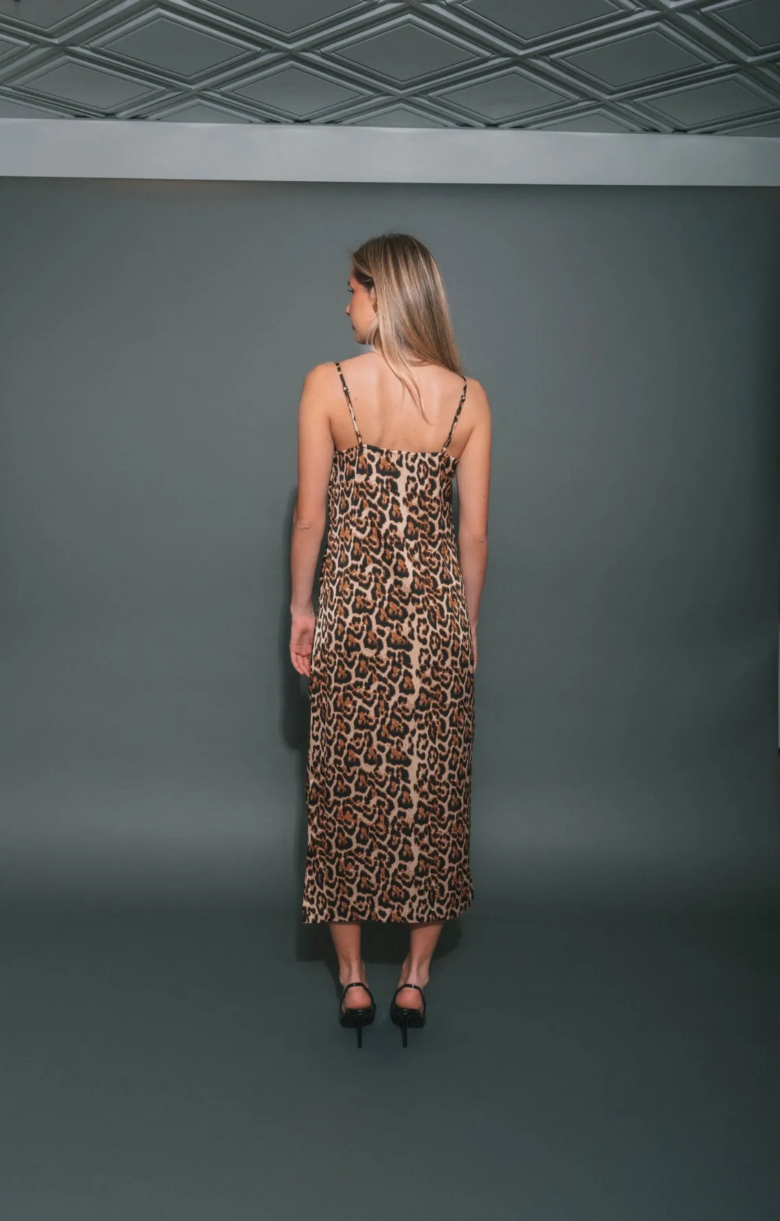 Crepe Cowl Neck Maxi Dress | Leopard sold by Bella Chic product image thumbnail 3