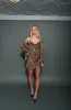 Satin Cowl Neck Mini Dress | Leopard sold by Bella Chic