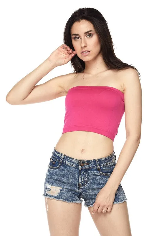 Take Me To The Beach Bandeau Tube | Fuscia sold by Bella Chic