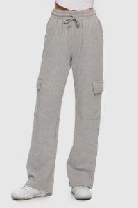 Cargo Wide Leg Sweat | Heather Grey sold by Bella Chic