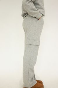 Cargo Wide Leg Sweat | Heather Grey sold by Bella Chic