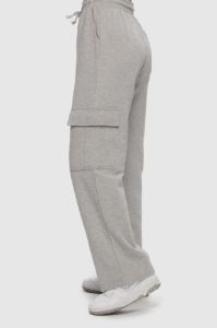 Cargo Wide Leg Sweat | Heather Grey sold by Bella Chic