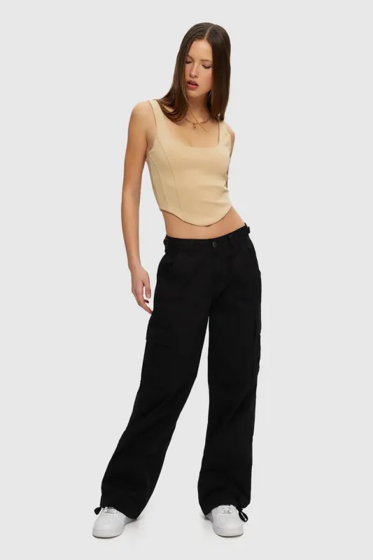 90's Cargo Wide Leg | Black sold by Bella Chic