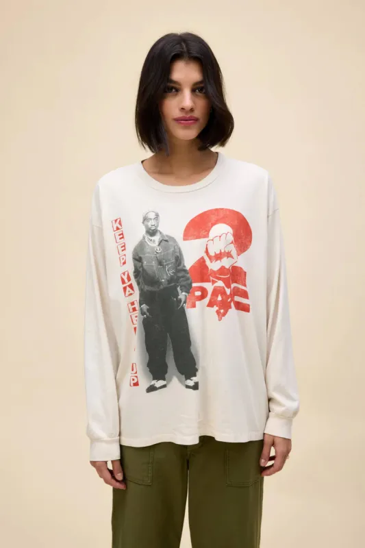 Tupac Keep Ya Head Up Merch Long Sleeve | Dirty White sold by Bella Chic