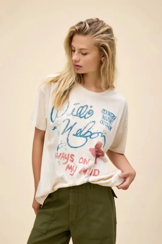Willie Nelson Always On My Mind Merch Tee | Dirty White sold by Bella Chic