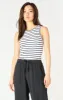 Ribbed Tank | Black/ White Stripe sold by Bella Chic