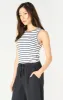 Ribbed Tank | Black/ White Stripe sold by Bella Chic