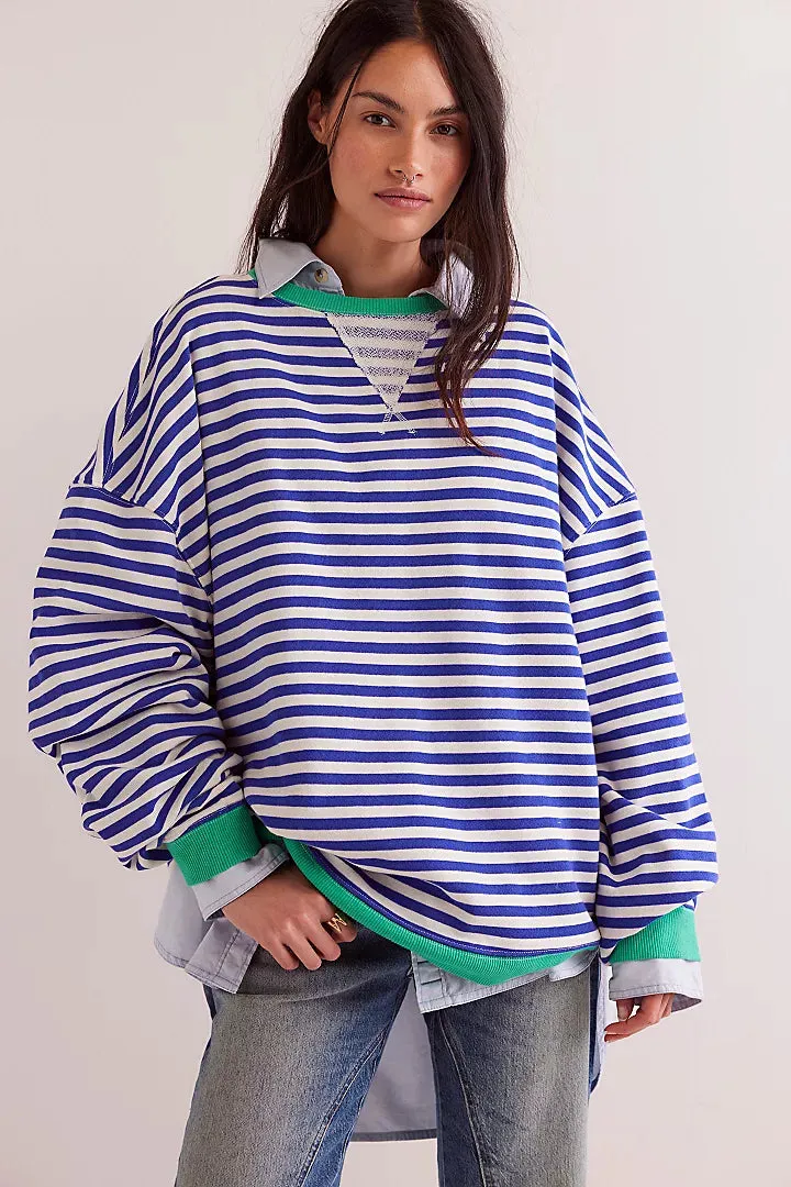 Classic Striped Crew | Sand Dollar Combo sold by Bella Chic